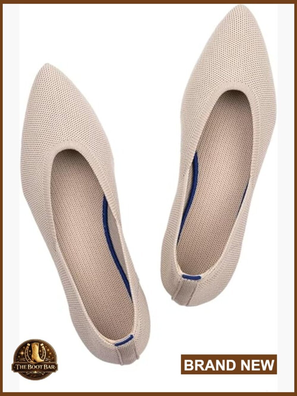 Women's Pointed Toe Knit Flats - Slip On Dress Shoes - Comfort Ballet